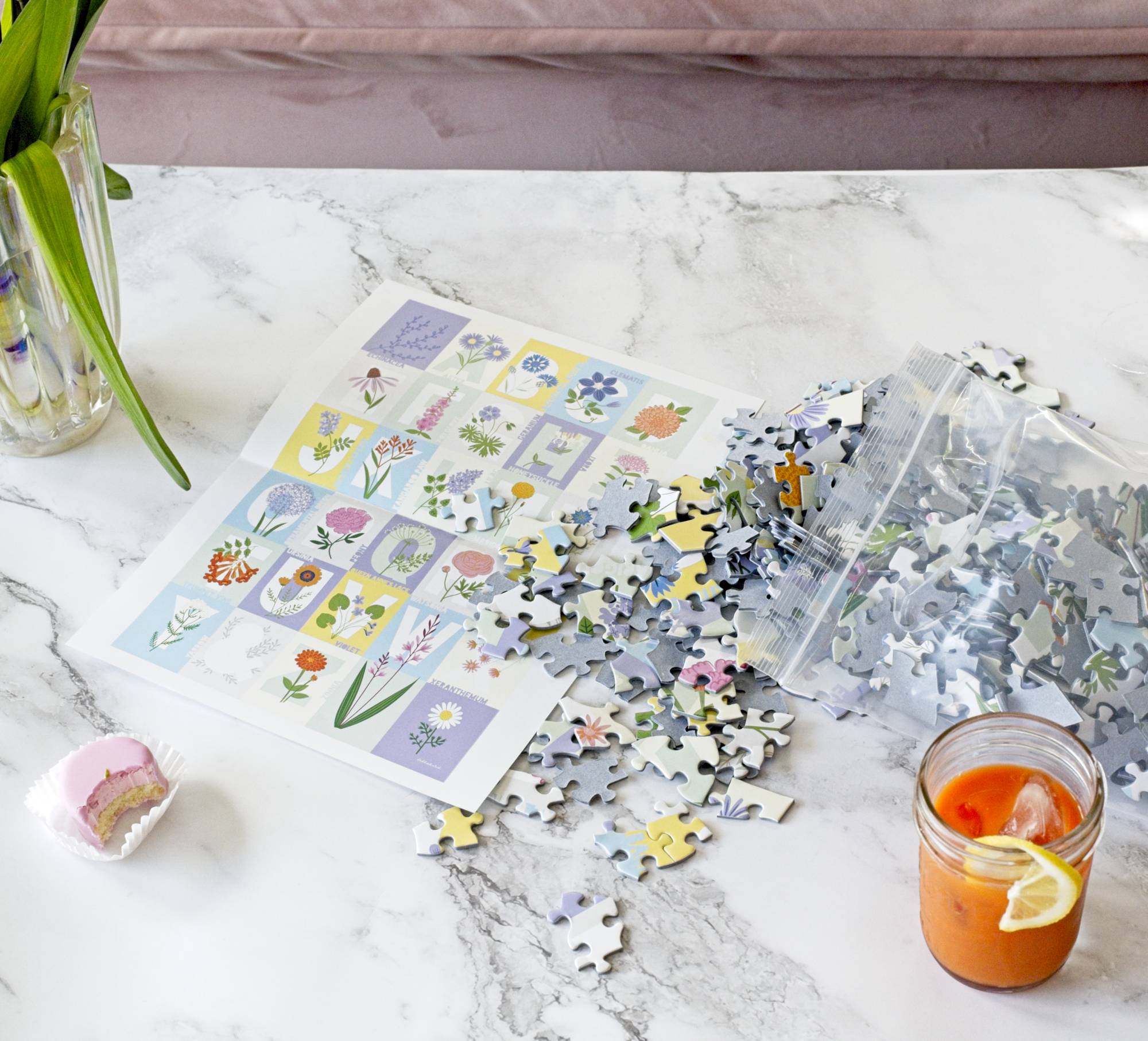 Alphabet Flower Puzzle – 500-Piece Botanical Jigsaw – Oakland