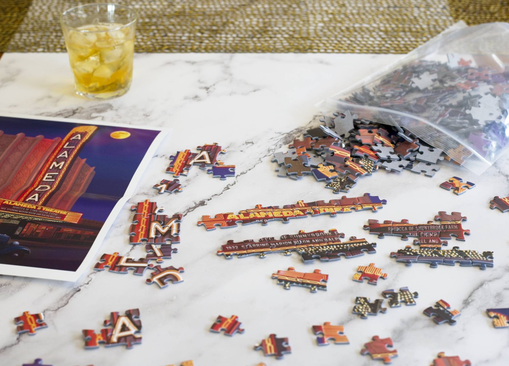Alameda Theatre Puzzle Artwork by Larry Hausen – Oakland Puzzle